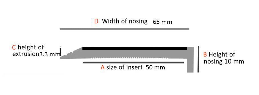 Aluminium Surface mount nosing