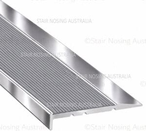 352 stair nosing with grey ribbed rubber with ramped back