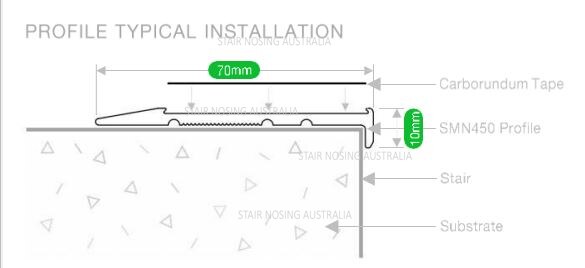 Anti slip aluminium stair nosing Anti slip aluminium stair nosing