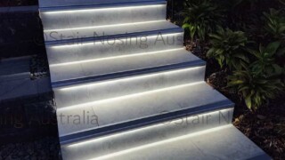 stairs with lights