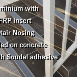 Install nosing using Soudal adhesive Install nosing using Soudal adhesive
