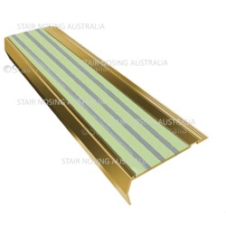 glow in the dark stair nosing in brass