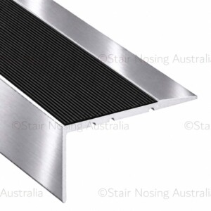 Stair nosing with black rubber insert